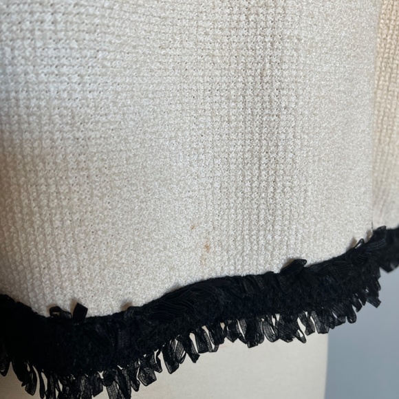 St. John Collection Cream Black Applique Knit Crepe Evening Dress Jacket‎ Blazer - Picture 8 of 12